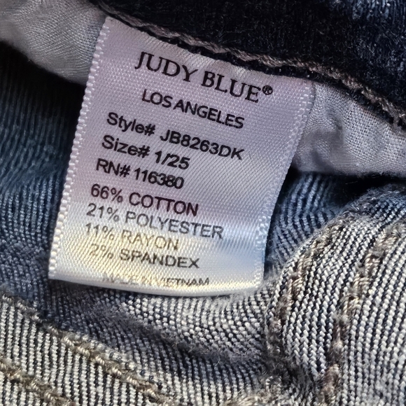 Judy Blue Skinny Fit Distressed Medium Wash Blue Denim Jeans Size 1/25 - Picture 7 of 7